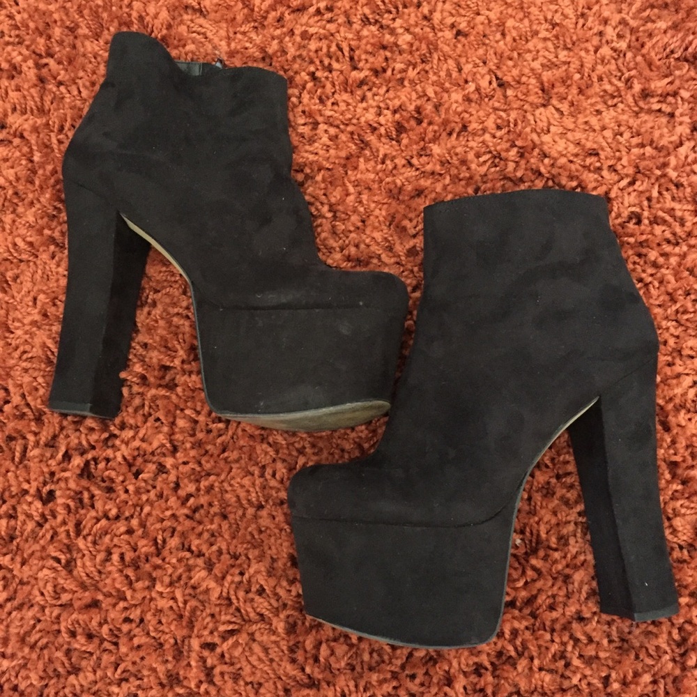 Platform ankle boots black boots booties